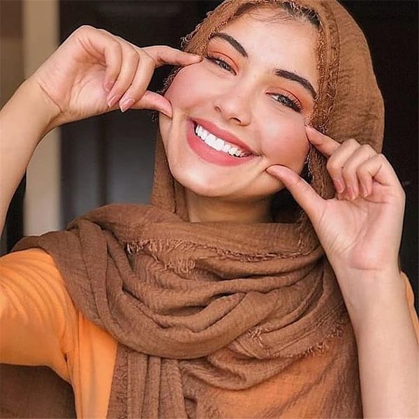 

wholesale price 90*180cm women muslim crinkle hijab scarf femme musulman soft cotton headscarf islamic hijab shawls and wraps, Red