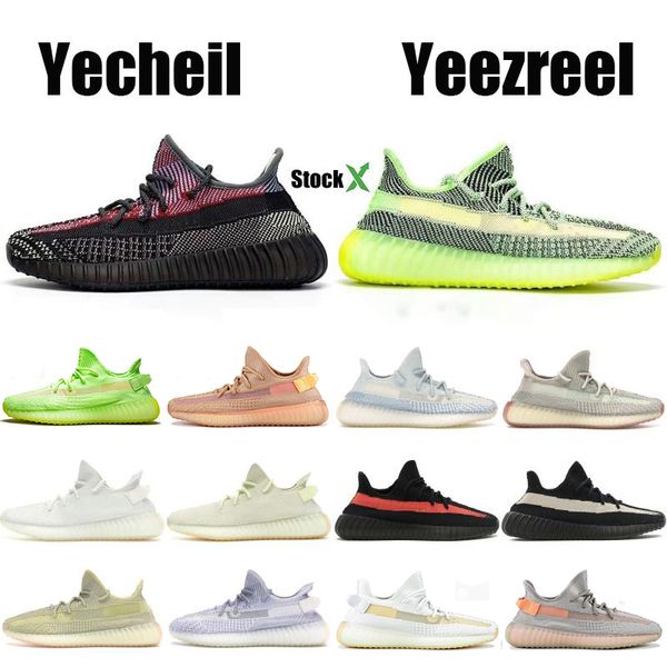 

yeezreel yecheil yeshaya running shoes mens women citrin cloud white zebra gid glow reflective static kanye west trainers sneakers eur 36-45, White;red