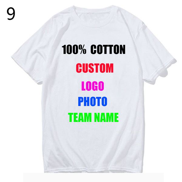 Maglietta con stampa personalizzata in cotone 100% Donna / uomo Fai da te Come foto o logo T-shirt bianche Camicie Maglietta personalizzata da uomo di moda