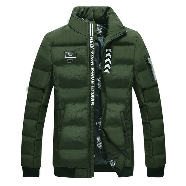 

2018 autumn winter men casual coats thicken warm parka men outwear stand collar zip up bubble jackets for puffer jacket, Black