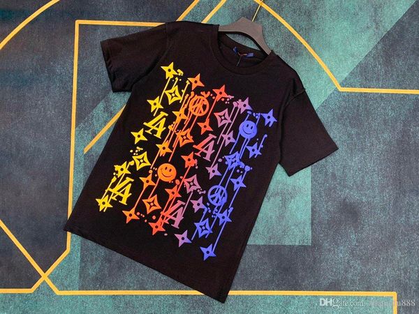 

женщины футболки 2020 весна уличный бренд футболки письмо печати пародия граффити пузырь печати с коротким рукавом тройники, Black;white