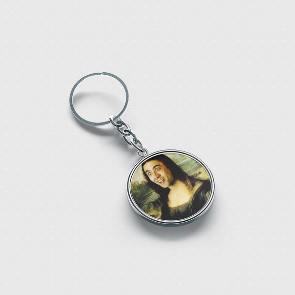 

николас кейдж джоконда лучшие персонализированные брелок симпатичные прохладно аксессуары пользовательских брелки для мужчин женщин детей, Silver
