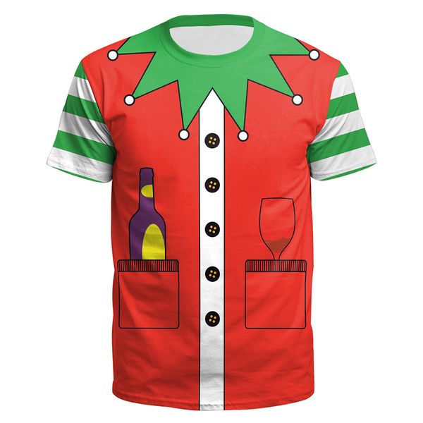 

red green christmas t shirt for girls women cosplay costume, Black;red