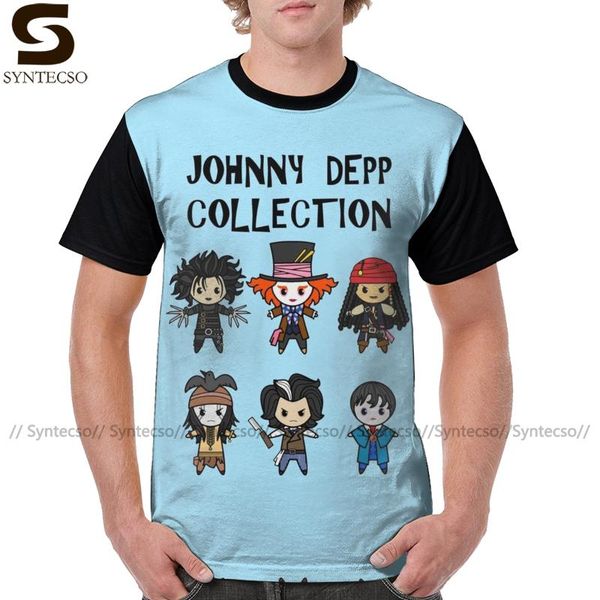 

johnny depp t shirt depp collection t-shirt short sleeves graphic tee shirt polyester funny graphic tshirt, White;black
