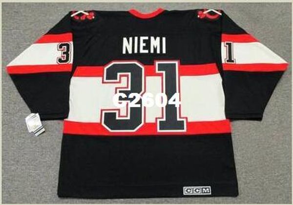 

mens #31 antti niemi chicago blackhawks 1930-х годов ccm старинный хоккей джерси или обычай любое имя или номер ретро джерси, Black;red