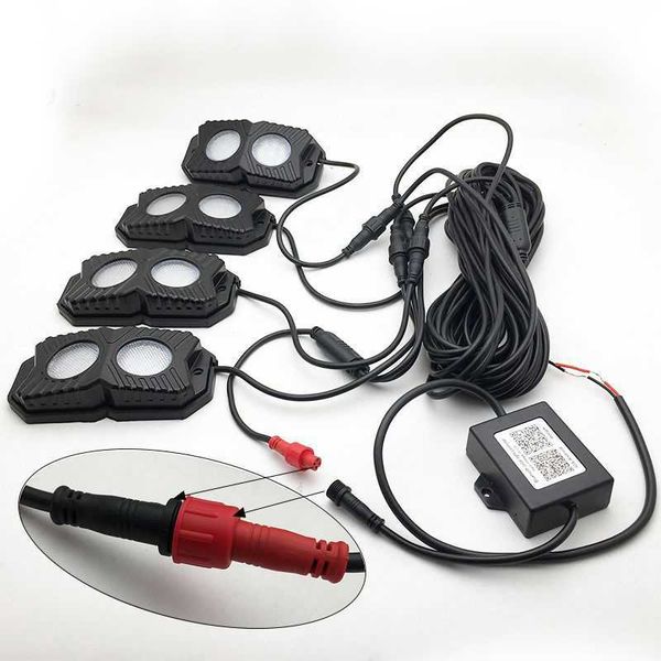 

4 pods rgb led rock lights with bluetooth controller remote multicolor neon led light kit for timing music mode flashing