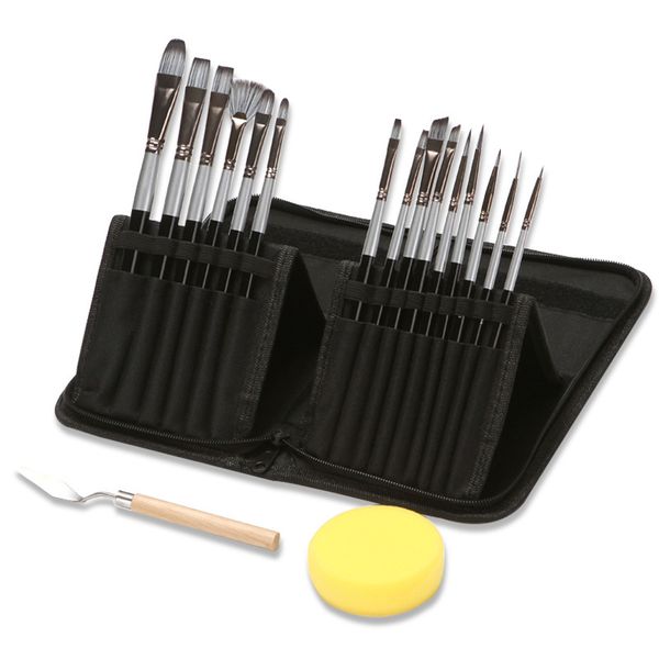 

artist paint brush set -15 different sizes paint brushes suitable for acrylic, watercolor, oil and gouache painting, perfect pai