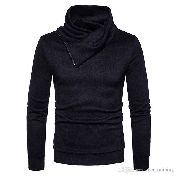 

новый мужской пуловер с длинным рукавом молния turle шеи свитера прохладный slim fit трикотаж мужская одежда бесплатная доставка, White;black