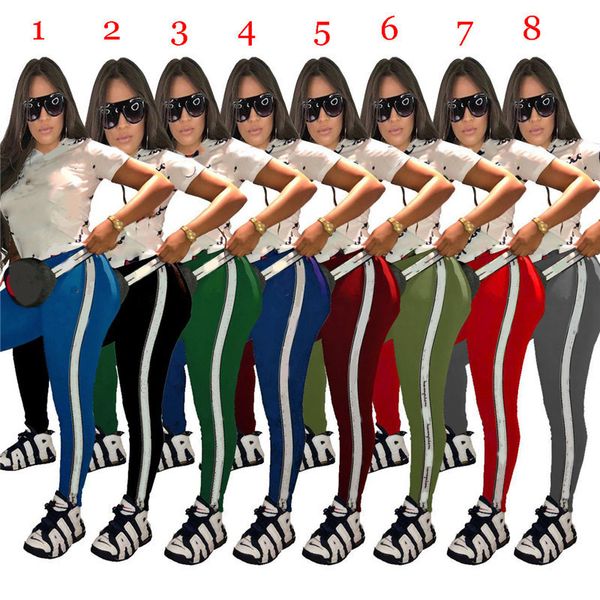 

Brand de igner track uit hort leeve t hirt top pant legging 2 piece women et letter print outfit champi port wear clothe b2182