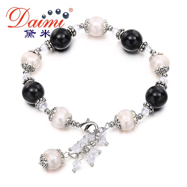 

dmbfp102 9-10mm pearl bracelet cats eyes stone natrual pearl for w, Golden;silver