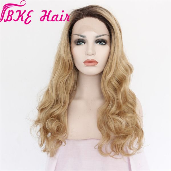 

ombre blonde wig long loose wave synthetic lace front wig for black women heat resistant fiber natural lace wig daily cosplay wigs