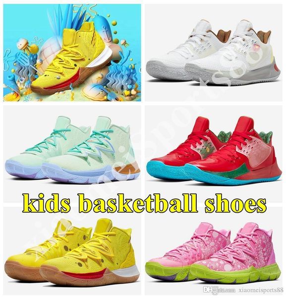 

2020 arrival kids kyrie shoes tv pe basketball shoes 5 for 20th anniversary sponge x irving 5s v five luxury sports sneakers, White;red