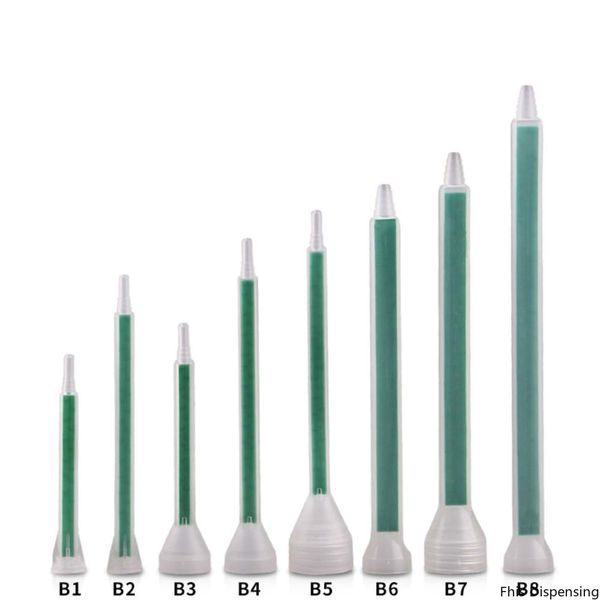 

resin static mixer mixing nozzles for duo pack epoxies of green rectangular