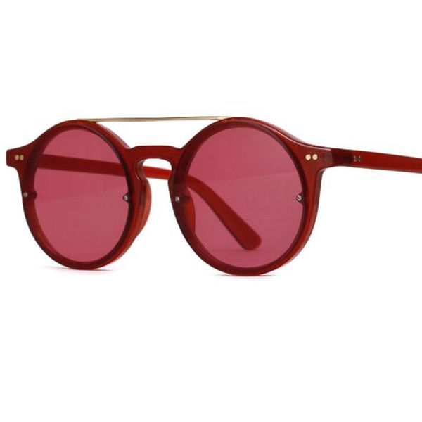 

black red round sunglasses metal bridge female 90s retro designer korea brand sunglasses women uv400 lunette de soleil, White;black