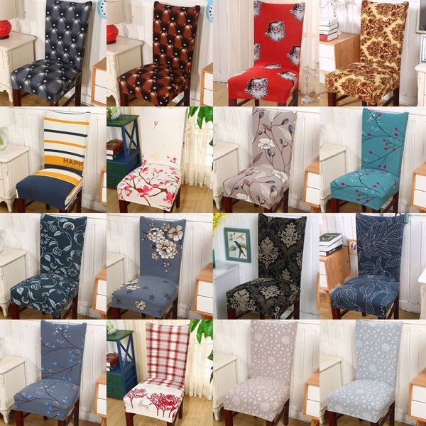 

2018 removable elastic stretch slipcovers short dining room chair seat cover