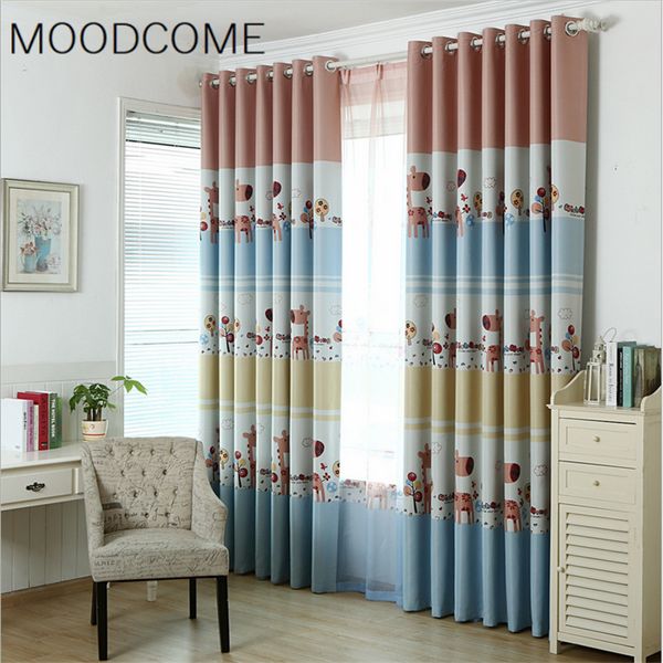 

custom bedroom living room princess wedding room children's cartoon pink curtains for fabrics finished pastoral e