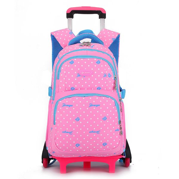 

2019 waterproof trolley school backpacks girls children school bags wheels travel bags luggage backpacks kids rolling schoolbags