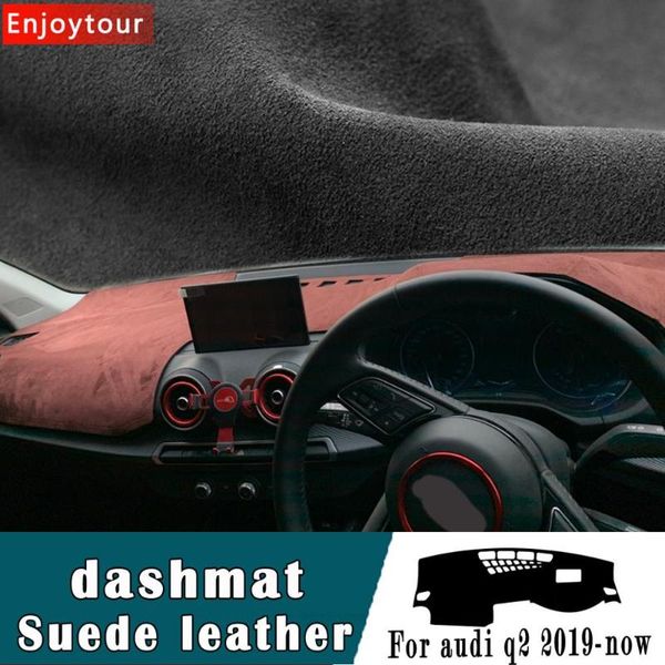 

car-styling suede leather dashmat dashboard cover pad dash mat carpet auto accessories for q2 2018 2019 2020 rhd