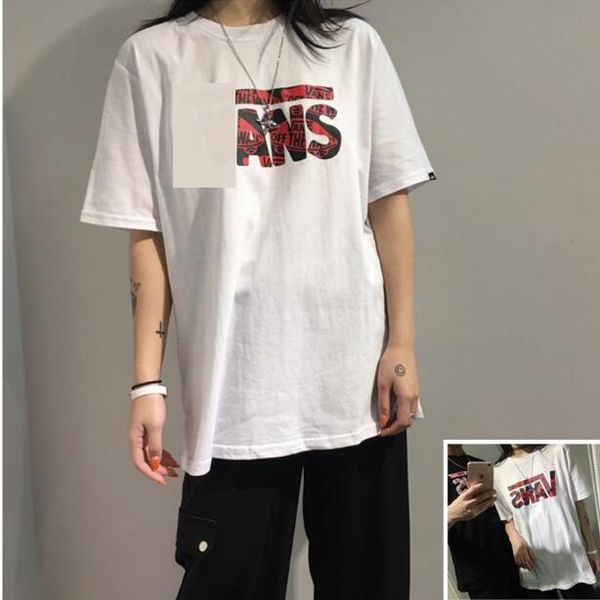 

Design New T-shirts Hip Hop Fashion Checkerboard O-neck Short-sleeve Cotton T-shirt Tee Black