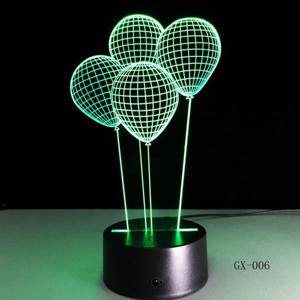 

halloween gift balloon 3d desk lamp colorful vision stereo acrylic 3d night light touch luminaria usb table lamps gx-006