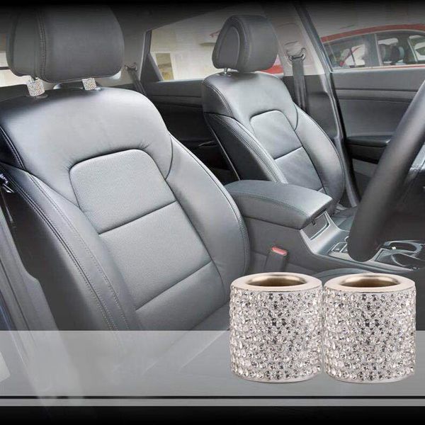 

2pcs crystal car seat headrest collar decor charms diamond bling car interior accessories for women rhinestone