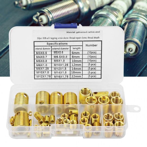 

50pcs high strength screw sleeve thread repair insert kit tool set