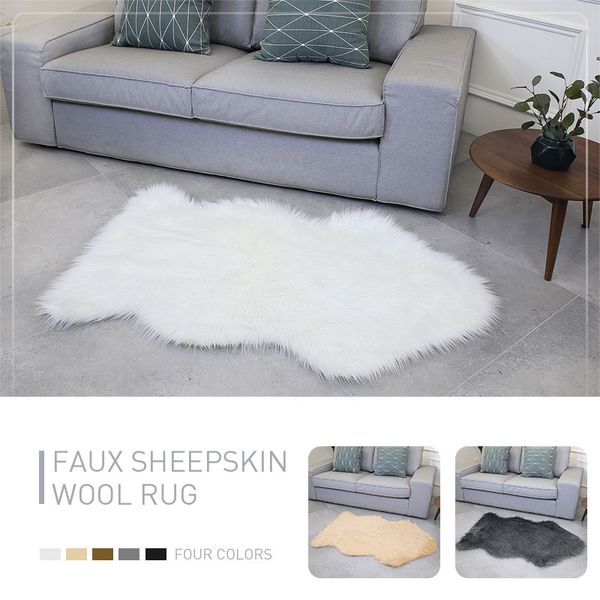 

fluffy rugs irregular shape sofa luxurious carpet floor wool carpet multicolored 120x75cm chair living room decoration home mat