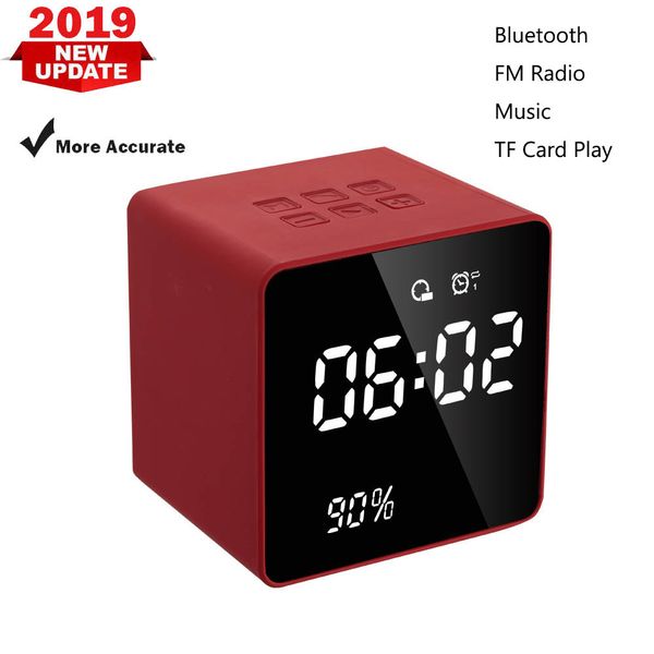 

bluetooth 4.2 radio fm alarm clock speaker with tf card usb ports led digital alarm clock home decration snooze table