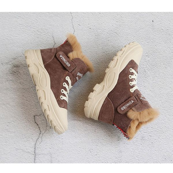

kid brand martin boots boys and girls designer snow boots letter print warm shoes new plus velvet shoes fashion style high quality, Black;grey