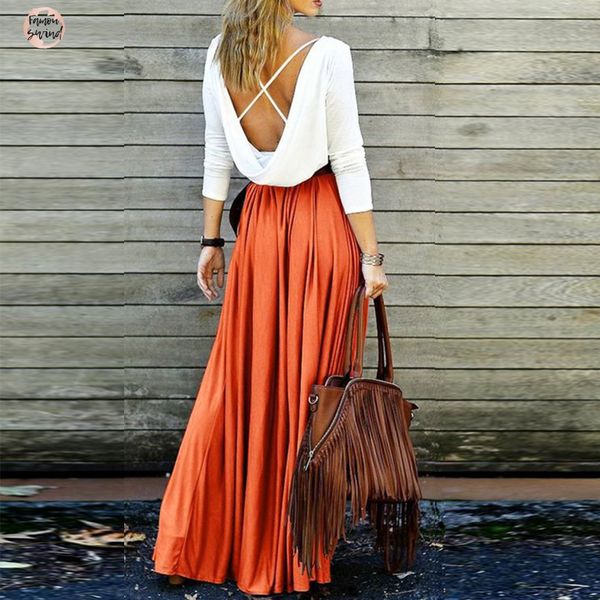 

хаки boho юбка 2019 женщины высокой талией плиссированные элегантный solid длина серый винтажная пола maxi юбки пляж линия long, Black