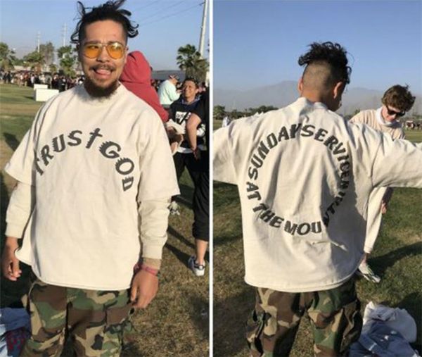 

KANYE TRUST GOD Print Mens Tshirts HIPHOP Loose Mens Tops Fashion Round Neck Short Sleve Tees