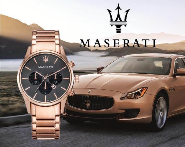 

USA Italy Brand Fashion maserati Full Stainless Steel Watch VOLARE Men 42mm Business Quartz Watch wristwatches