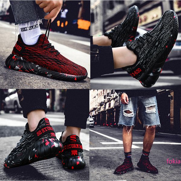 

breathable fashion running shoes dark red black elastic fabric soft bottom mens trainers sports sneakers homemade brand made in china