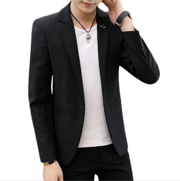 

men's casual blazer men fashion korean slim fit suit jacket mens black navy blue red purple tuxedo blazer homme plus size 4xl, White;black