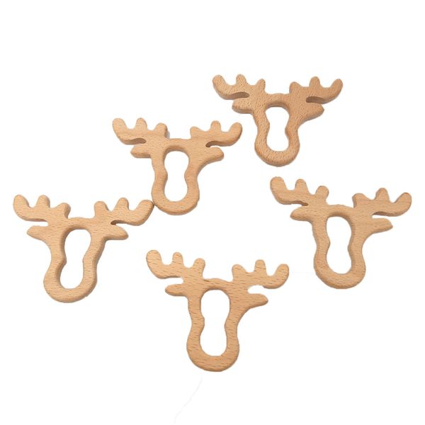 

beech wooden antlers teether animal shaped baby teethers infants teething toys baby accessories for baby necklace making