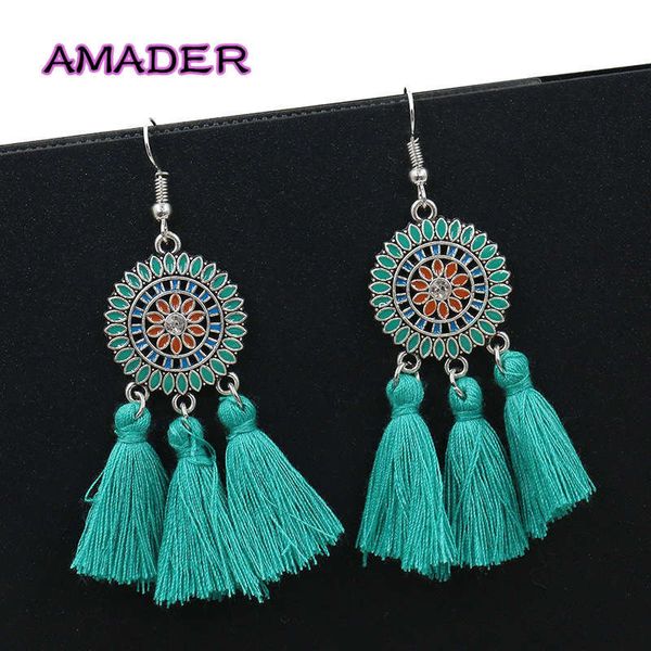 

new women's earring exaggerate big sun flower long tassel earrings for women jewelry female earring pendientes girl brincos, Silver