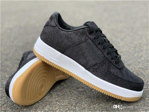 

authentic fragment x clot x 3986airforce prm 1 running shoes man mowen black university red white sneakers cz3986-001 with original box