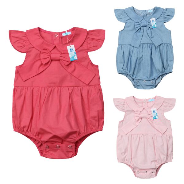 

Newborn Baby Girls Bodysuits Cotton Bow Princess Cute Jumpsuit For Baby Girls Toddler Lovely Summer Outfits Sunsuit Clothes