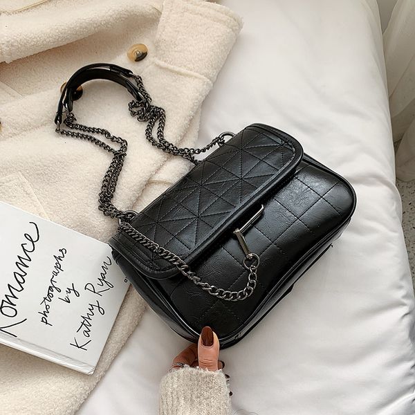 

2020 новая женская сумка мода плечо сумка посыльного женщины решетчатая цепь дамы большой