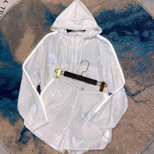 

deat 2020 новая летняя мода повседневный длинным рукавом бабочка p [atchwork solid толстовка шорты тонкий костюм женщины sd413, White