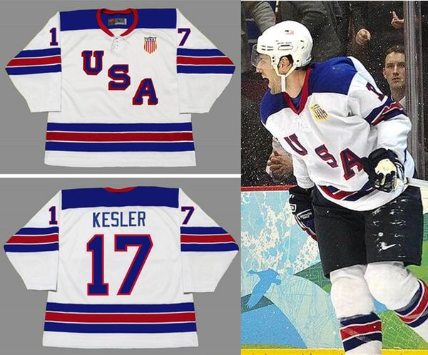 

Custom RYAN KESLER 2010 USA Olympic Throwback Hockey home away Jersey