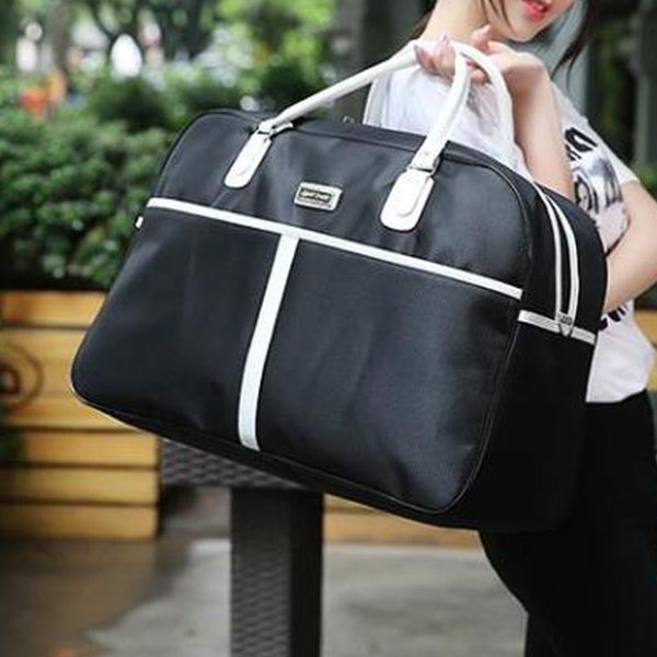 

women travel bags fashion oxford waterproof large capacity luggage duffle bag casual solid color new