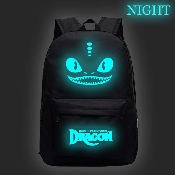 

how to train your dragon luminous backpack men women boys girls school backpack fashion daily glow in the dark