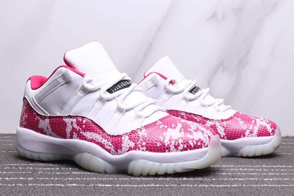 

womens xi 11 low pink snakeskin white cherry pink-black retres basketball shoes 11s pink snakeskin sneakers come