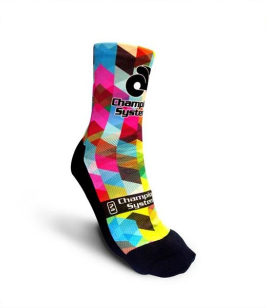 

2019 new camo style of printing socks bicycle professional cycling socks compression sports calcetines ciclismo, Black