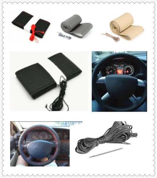

auto parts soft fiber leather braided steering wheel cover for 206 307 406 407 207 208 308 508 2008 3008 4008 6008 301