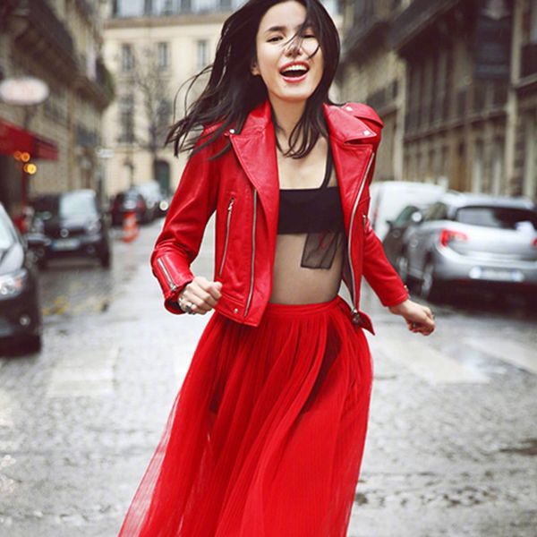 

ladies short leather jacket fashion women slim spring autumn pu jackets female red black moto biker leather jacket coats