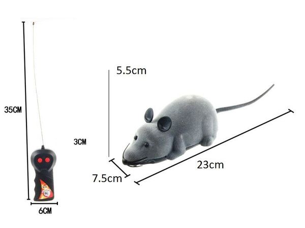 8 cores RC mouse eletrônico para animais de estimação, brinquedo para gatos, controle remoto, simulação sem fio, mouse de pelúcia para brinquedos infantis