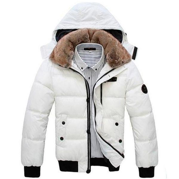 

hee grand 2018 winter jacket men thick warm solid color men's coat hat detachable necessary coat black white size m-xxxl mwm001