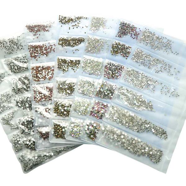 

2019 mixed rhinestones for nail art glass multi-size colors nail crystal rhinestone decorations crystals strass charms, Silver;gold